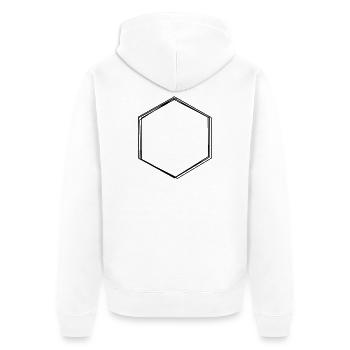 Sechseck handgezeichnet - Unisex Premium Bio Zip Hoodie - Weiß - Hinten - Thijin (182cm)