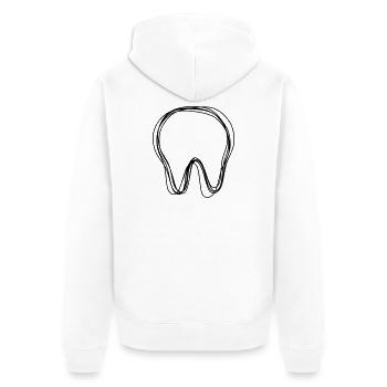 Zahn handgezeichnet - Unisex Premium Bio Zip Hoodie - Weiß - Hinten - Thijin (182cm)