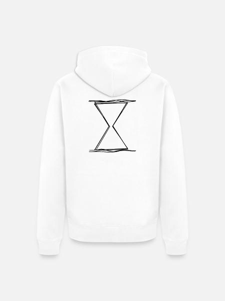 Sanduhr handgezeichnet - Unisex Premium Bio Zip Hoodie - Weiß