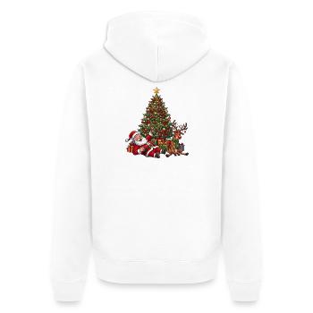 Betrunkener Weihnachtsmann – Lustiges Bier Motiv - Unisex Premium Bio Zip Hoodie - Weiß - Hinten - Thijin (182cm)