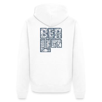 Berlin 2 - Unisex Premium Bio Zip Hoodie - Weiß - Hinten - Thijin (182cm)