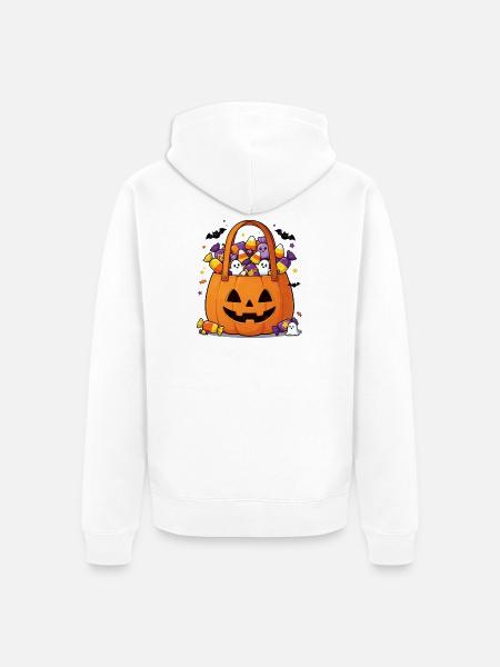 Just_Here_for_the_Candy - Unisex Premium Bio Zip Hoodie - Weiß