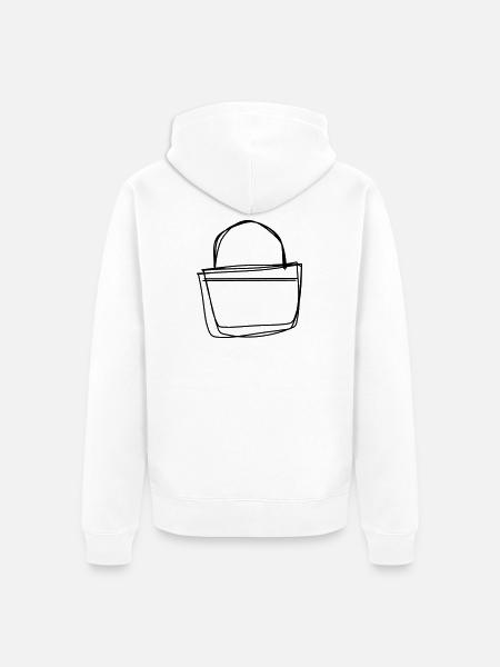 Osterkorb handgezeichnet - Unisex Premium Bio Zip Hoodie - Weiß