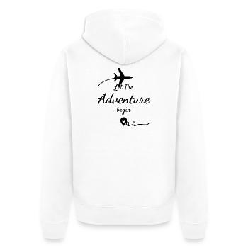 Reisen Reisefieber Lustig Weltenbummler Reiselust - Unisex Premium Bio Zip Hoodie - Weiß - Hinten - Thijin (182cm)
