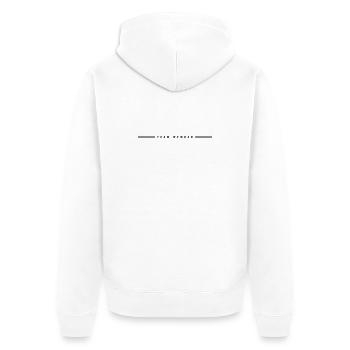 team_member_01- - Unisex Premium Bio Zip Hoodie - Weiß - Hinten - Thijin (182cm)