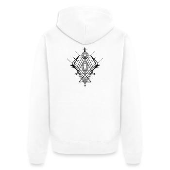 mystisches Ornament - Unisex Premium Bio Zip Hoodie - Weiß - Hinten - Thijin (182cm)