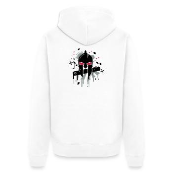Spartan helmet - Unisex Premium Organic Zip Hoodie - white - Back - Thijin (182cm)