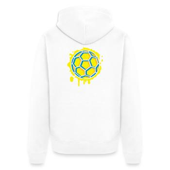 Handball Graffiti - Unisex Premium Bio Zip Hoodie - Weiß - Hinten - Thijin (182cm)