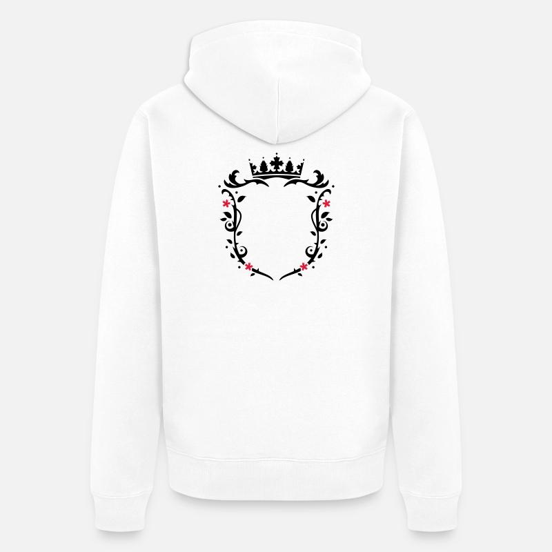 un blason avec une couronne - Veste à capuche bio Premium Unisexe - blanc