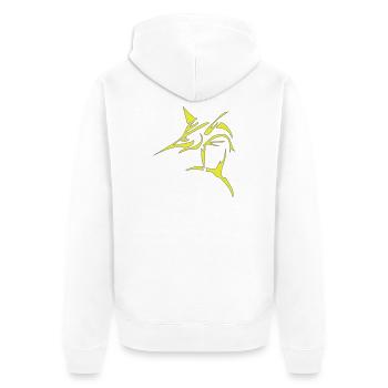 Schwertfisch, Marlin, - Unisex Premium Bio Zip Hoodie - Weiß - Hinten - Thijin (182cm)