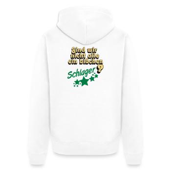 Schlager Party , Schlager Musik , Schlager Spaß - Unisex Premium Bio Zip Hoodie - Weiß - Hinten - Thijin (182cm)