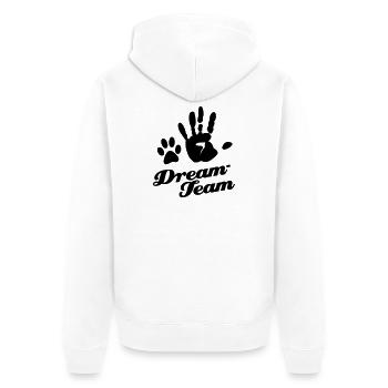 Dream Team Animal Lovers Paw - Veste à capuche bio Premium Unisexe - blanc - Dos - Thijin (182cm)
