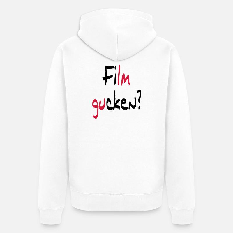 Film gucken? oder Ficken? - Unisex Premium Bio Zip Hoodie - Weiß