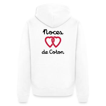 Noces de Coton - Veste à capuche bio Premium Unisexe - blanc - Dos - Thijin (182cm)