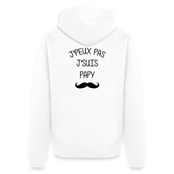 Papy Papi Bébé Naissance Grand Père Amour - Veste à capuche bio Premium Unisexe - blanc - Dos - Thijin (182cm)