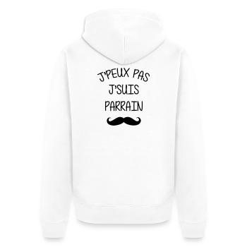 Parrain / Oncle / Tonton / Famille / Filleul - Veste à capuche bio Premium Unisexe - blanc - Dos - Thijin (182cm)