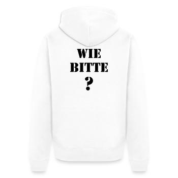Wie Bitte? Lustige Kinderfragen & Sprüche-Design - Unisex Premium Bio Zip Hoodie - Weiß - Hinten - Thijin (182cm)