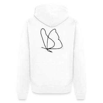 Papillon - Veste à capuche bio Premium Unisexe - blanc - Dos - Thijin (182cm)