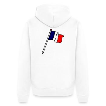 Flagge: France Flags FR - Unisex Premium Bio Zip Hoodie - Weiß - Hinten - Thijin (182cm)