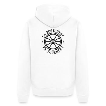 La routourne va tourner - Veste à capuche bio Premium Unisexe - blanc - Dos - Thijin (182cm)