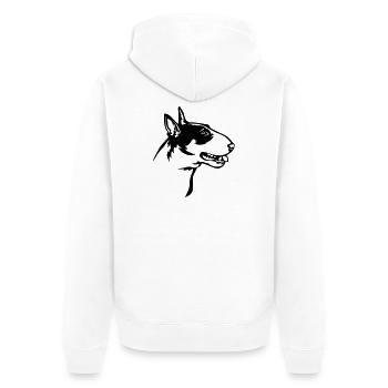 Bull Terrier Head - Unisex Premium Organic Zip Hoodie - white - Back - Thijin (182cm)