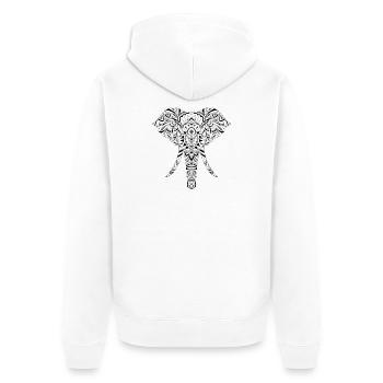 Graphic Elephant - Unisex Premium Organic Zip Hoodie - white - Back - Thijin (182cm)