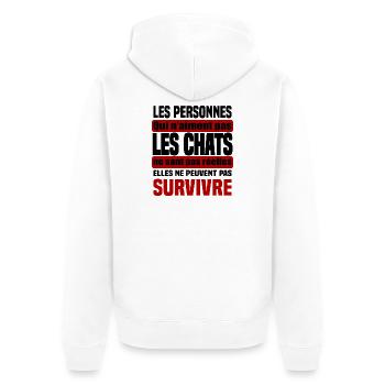Survivre: Qui n’aiment pas ne sont pas réelles - Veste à capuche bio Premium Unisexe - blanc - Dos - Thijin (182cm)