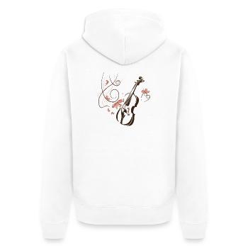 Violine Musiker Blumenranke - Unisex Premium Bio Zip Hoodie - Weiß - Hinten - Thijin (182cm)