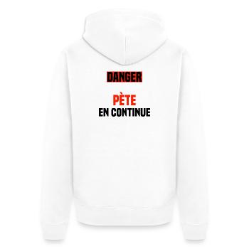 Danger pète en continue - Veste à capuche bio Premium Unisexe - blanc - Dos - Thijin (182cm)