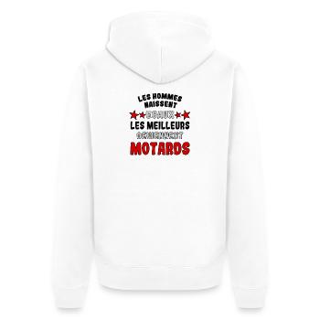 Les meilleurs deviennent motards - Veste à capuche bio Premium Unisexe - blanc - Dos - Thijin (182cm)