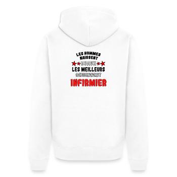Les meilleurs deviennent infirmier - Veste à capuche bio Premium Unisexe - blanc - Dos - Thijin (182cm)
