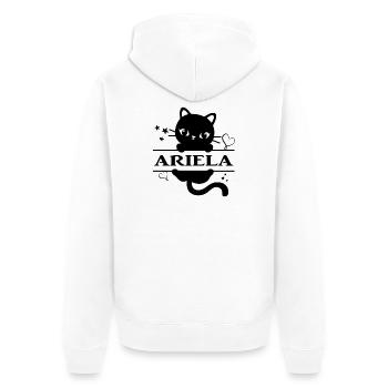 t-shirt ariela t-shirt katze geschenkidee katze katze katze - Unisex Premium Bio Zip Hoodie - Weiß - Hinten - Thijin (182cm)