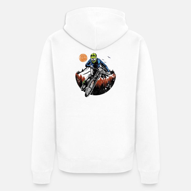 Cavalier de la crête de minuit - Veste à capuche bio Premium Unisexe - blanc