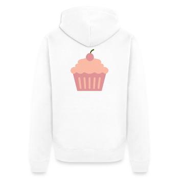 Cupcake - Unisex Premium Organic Zip Hoodie - white - Back - Thijin (182cm)