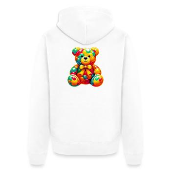 Bear - Unisex Premium Organic Zip Hoodie - white - Back - Thijin (182cm)