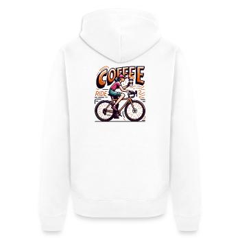 Lebendige Kaffeefahrt Illustration - Unisex Premium Bio Zip Hoodie - Weiß - Hinten - Thijin (182cm)