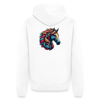 Cheval - Veste à capuche bio Premium Unisexe - blanc - Dos - Thijin (182cm)
