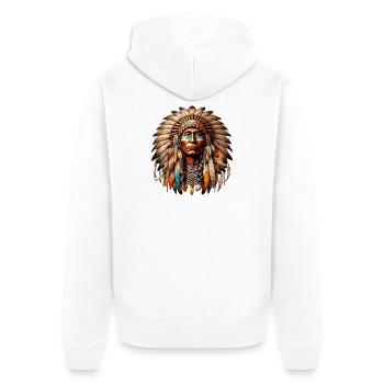 Amérindien Peau rouge d’Amérique - Veste à capuche bio Premium Unisexe - blanc - Dos - Thijin (182cm)