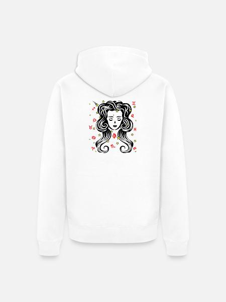 Sternzeichen Stern Logo Jungfrau - Unisex Premium Bio Zip Hoodie - Weiß