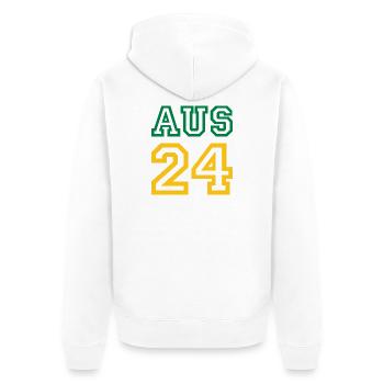 Australia Australien - Unisex Premium Bio Zip Hoodie - Weiß - Hinten - Thijin (182cm)