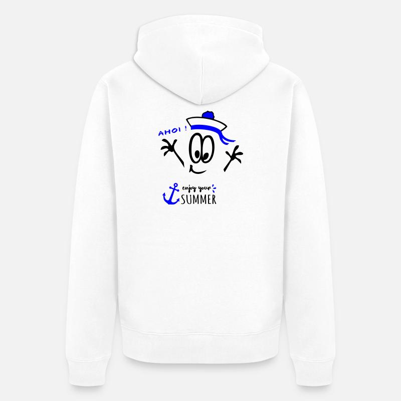 Marin Ahoy - Veste à capuche bio Premium Unisexe - blanc
