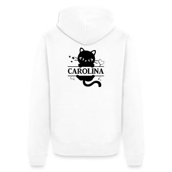 t-shirt Carolina t-shirt chat Katze chat chat - Veste à capuche bio Premium Unisexe - blanc - Dos - Thijin (182cm)