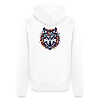 Loup - Veste à capuche bio Premium Unisexe - blanc - Dos - Thijin (182cm)