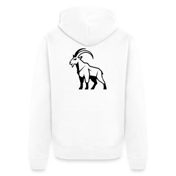 Mountain goat geometric - Unisex Premium Organic Zip Hoodie - white - Back - Thijin (182cm)