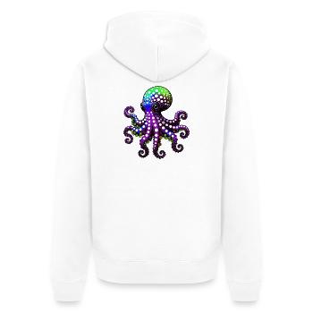Krake - Unisex Premium Bio Zip Hoodie - Weiß - Hinten - Thijin (182cm)