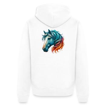 Cheval - Veste à capuche bio Premium Unisexe - blanc - Dos - Thijin (182cm)