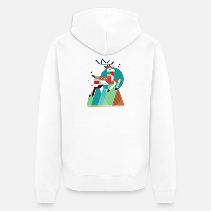 Cerf majestueux – unique et élégant - Veste à capuche bio Premium Unisexe - blanc