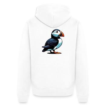 Papageitaucher - Unisex Premium Bio Zip Hoodie - Weiß - Hinten - Thijin (182cm)