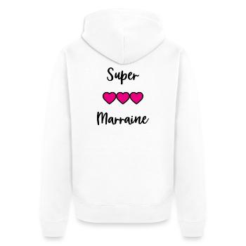 PATIN. TANTE. TATA. MAMA. MUTTERTAG - Unisex Premium Bio Zip Hoodie - Weiß - Hinten - Thijin (182cm)