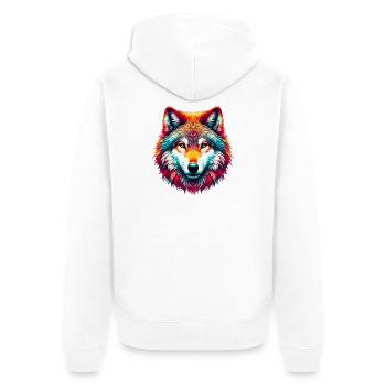 Loup - Veste à capuche bio Premium Unisexe - blanc - Dos - Thijin (182cm)